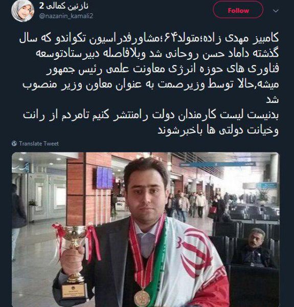 واکنشها به انتصاب داماد رئیسجمهوری به معاونت وزیر؛ کلید روحانی قفل شاه داماد را باز کرد - 13