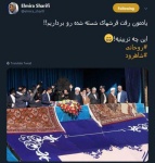فرشهای پهن شده موقع سخنرانی روحانی!
