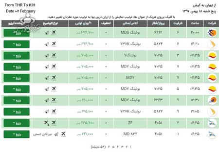 قیمت بلیت هواپیما برای تعطیلات ۲۲ بهمن - 8