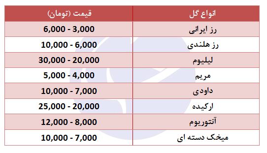 قیمت انواع گل در بازار - 2