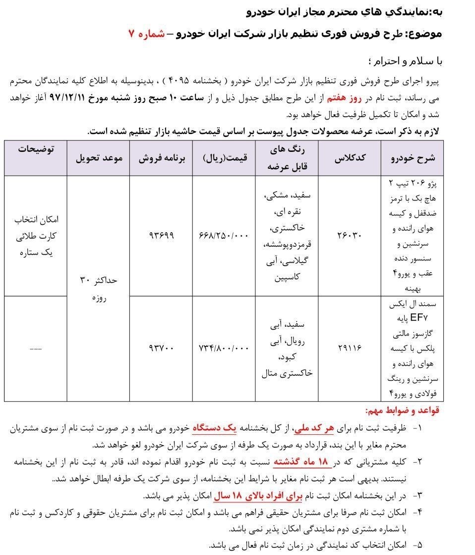 شرایط فروش فوری پژو ۲۰۶ و سمند + قیمت - 6